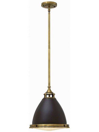 Amelia Large Stem Pendant with Metal Shade in Buckeye Bronze.